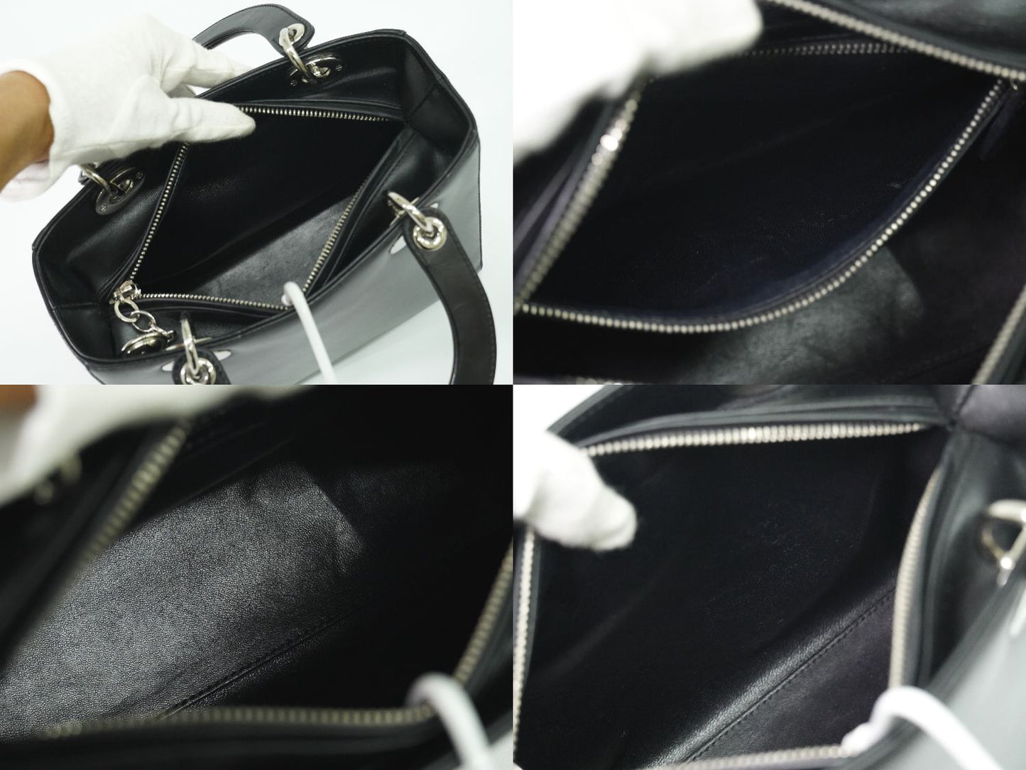 Christian Dior レディディオール 2WAY ショルダーバッグ ブラック レッド グレー