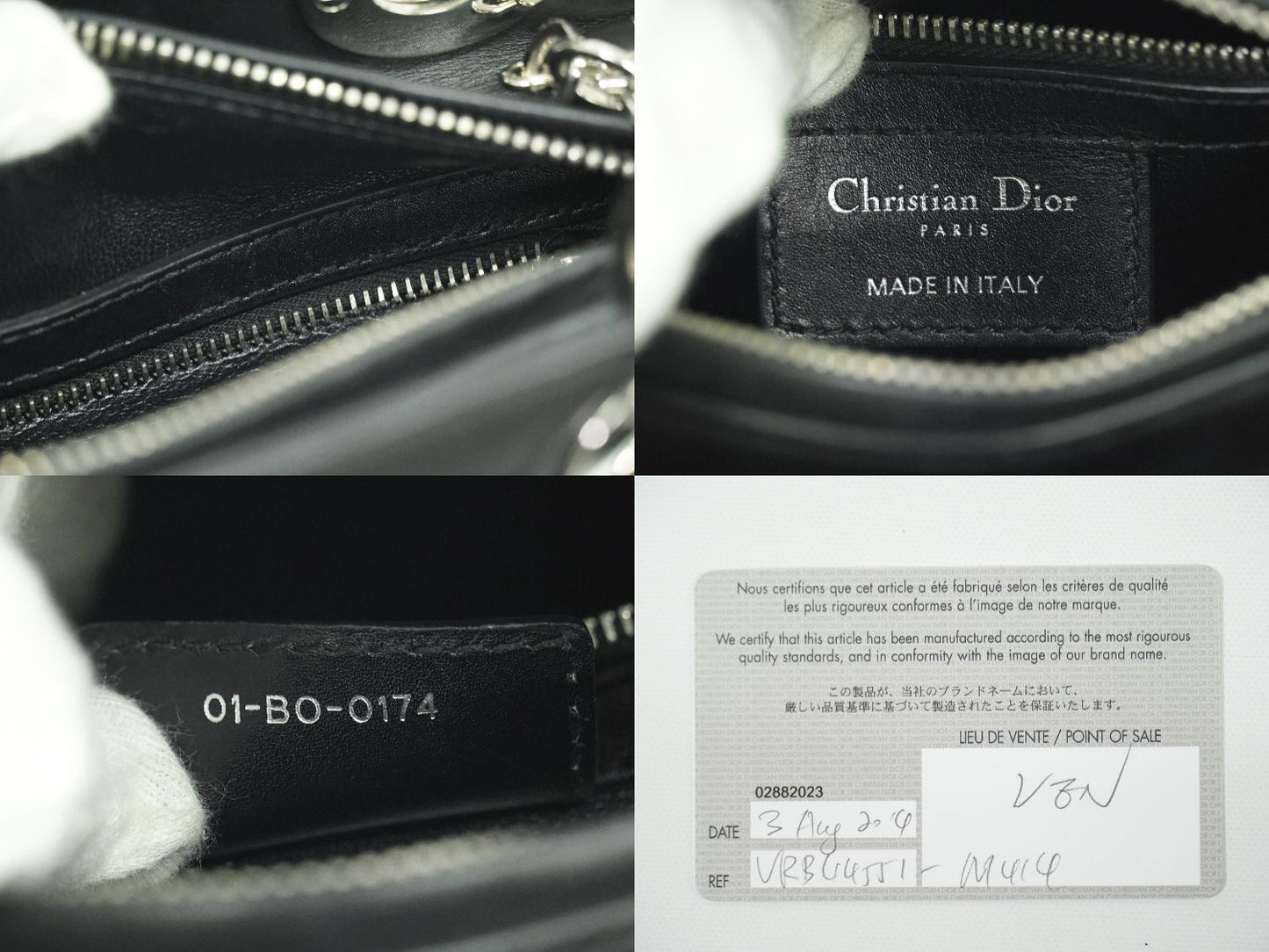 Christian Dior レディディオール 2WAY ショルダーバッグ ブラック レッド グレー