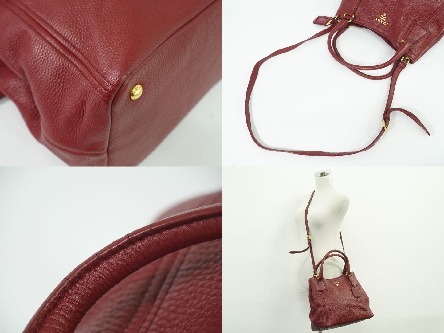 PRADA 2WAY ショルダーバッグ ボルドー