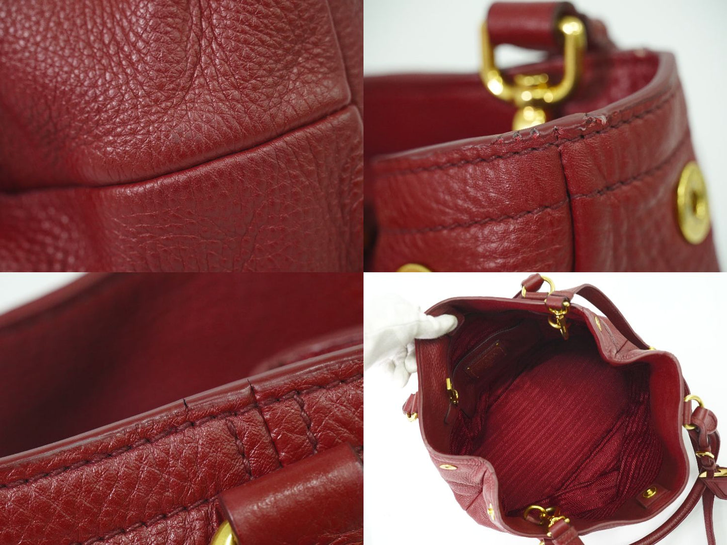 PRADA 2WAY ショルダーバッグ ボルドー