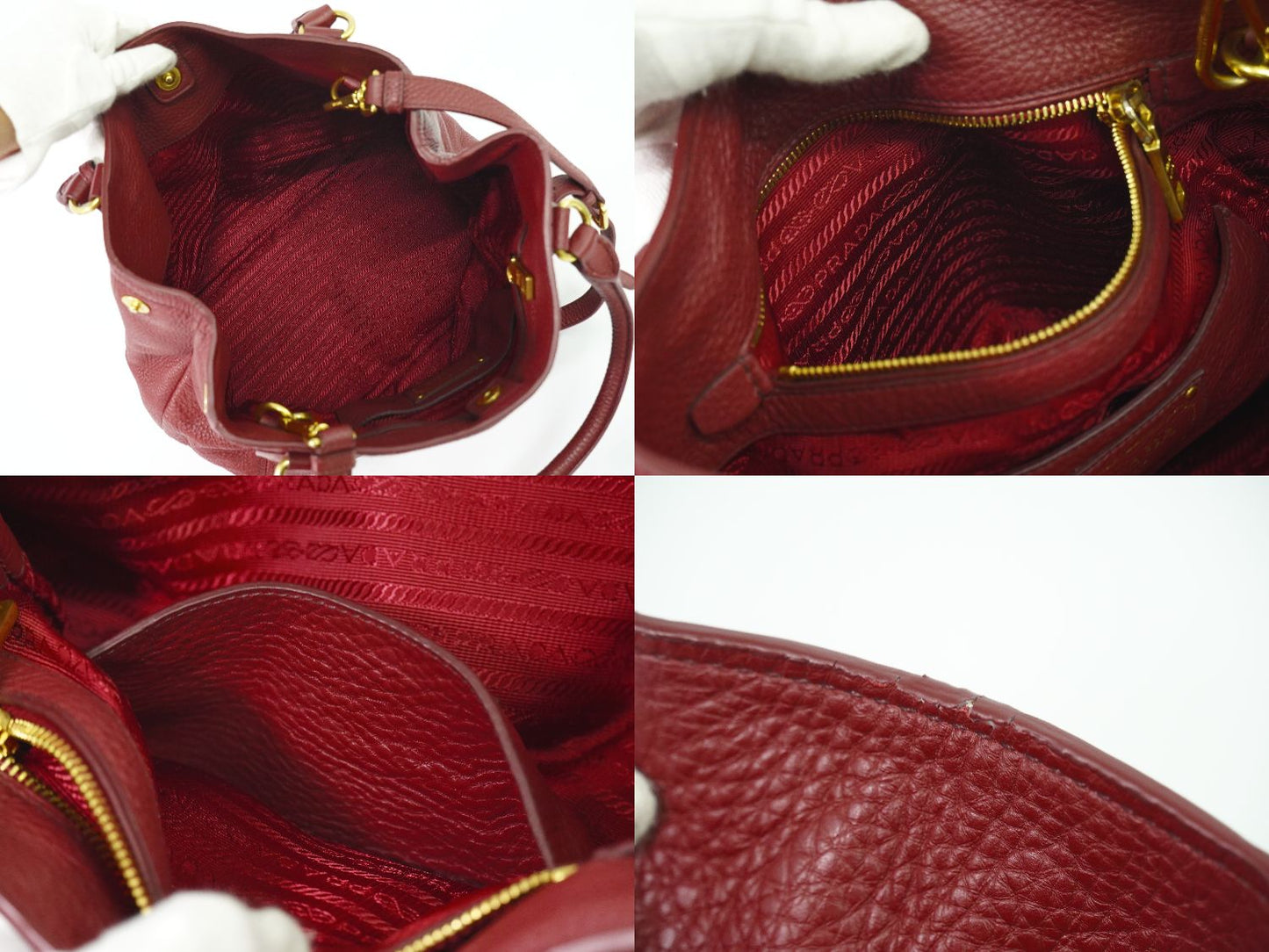 PRADA 2WAY ショルダーバッグ ボルドー