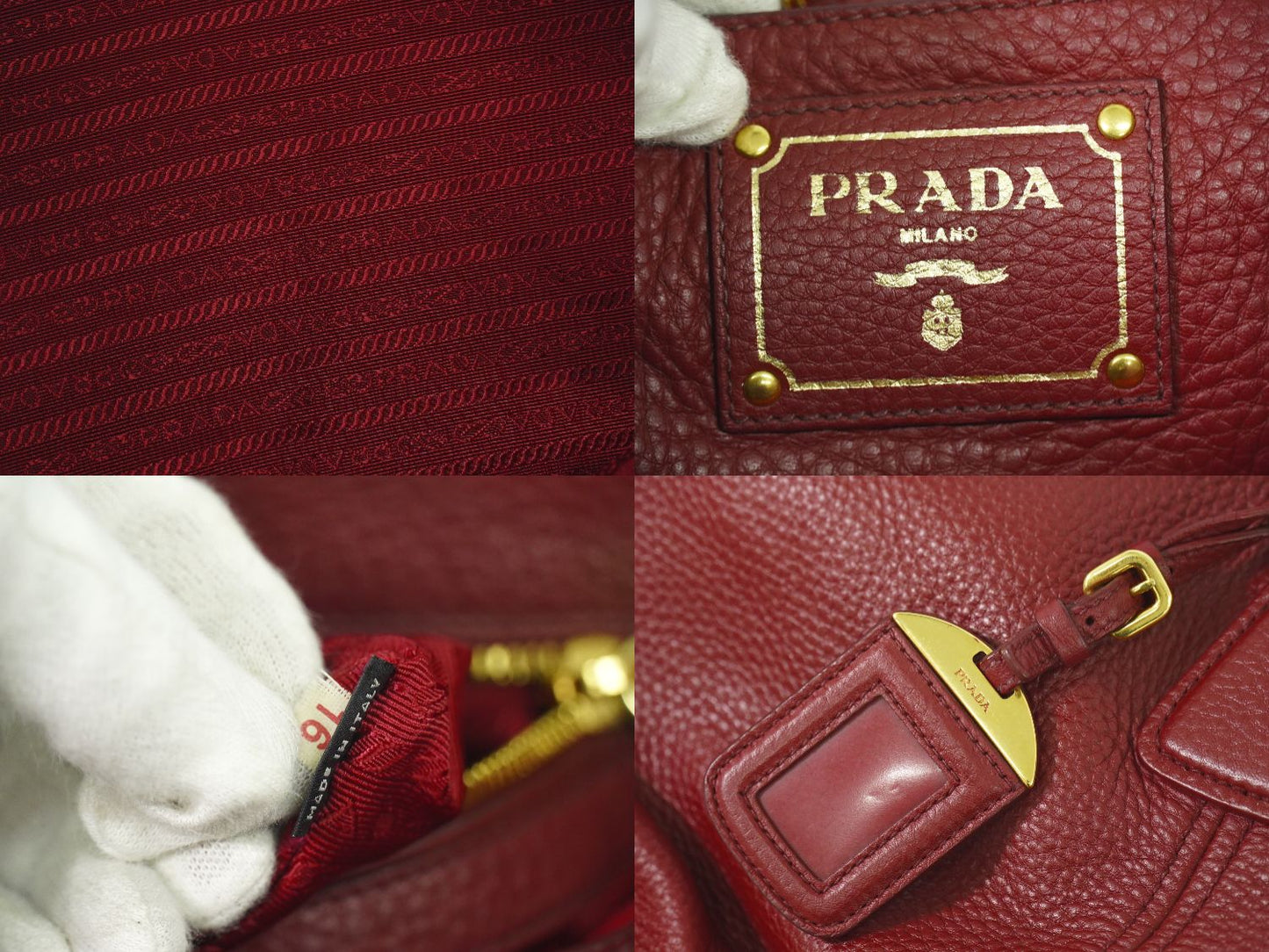 PRADA 2WAY ショルダーバッグ ボルドー