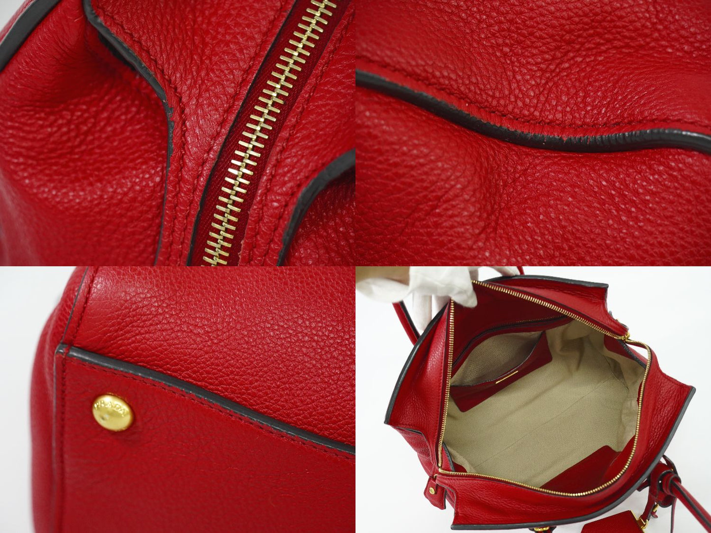 PRADA トートバッグ レッド BN2769