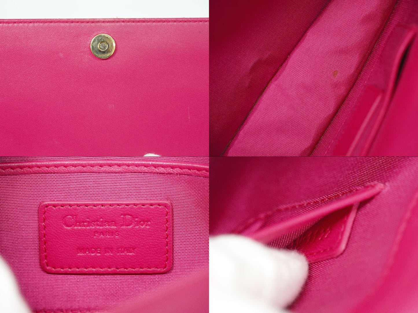 Christian Dior レディディオール カナージュ ショルダーバッグ ピンク