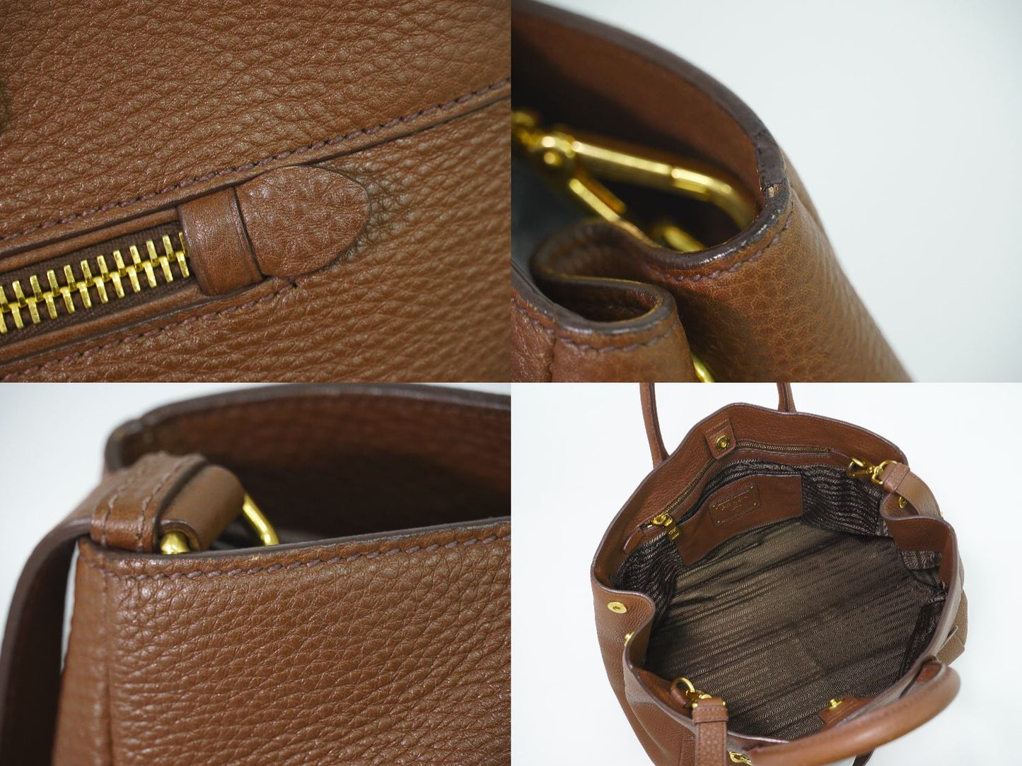 PRADA 2WAY ショルダーバッグ ブラウン BN2545