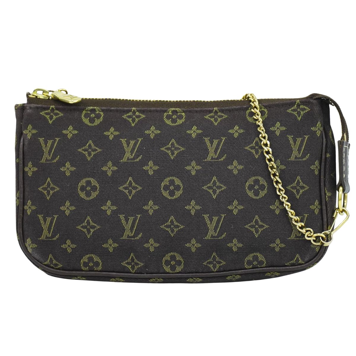 LOUIS VUITTON バケット モノグラム ミニラン 付属ポーチ エベヌ ブラウン