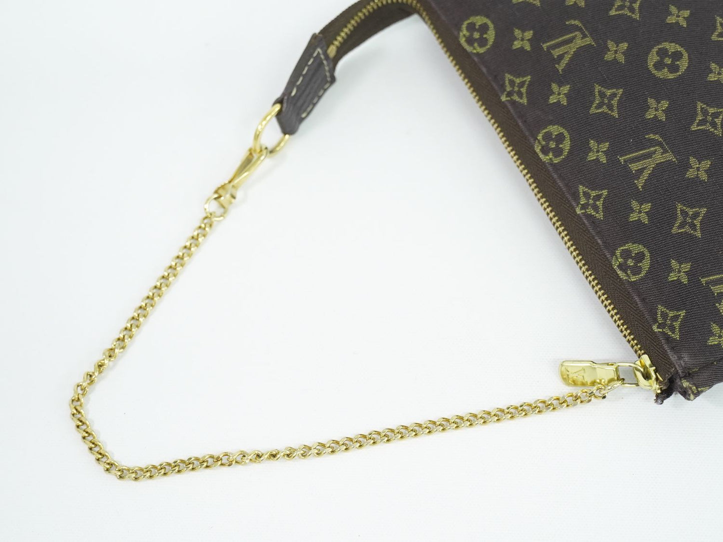 LOUIS VUITTON バケット モノグラム ミニラン 付属ポーチ エベヌ ブラウン