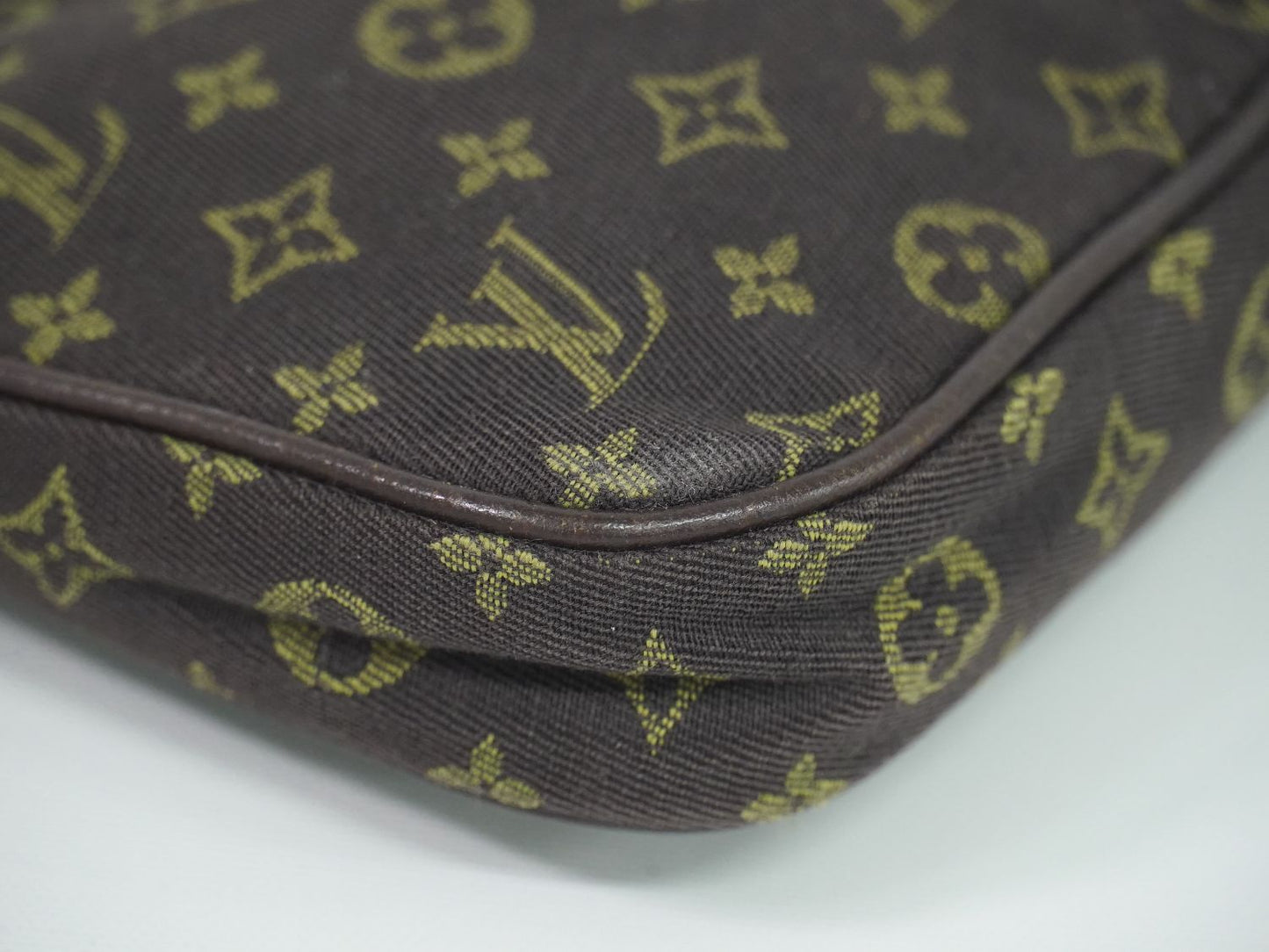 LOUIS VUITTON バケット モノグラム ミニラン 付属ポーチ エベヌ ブラウン