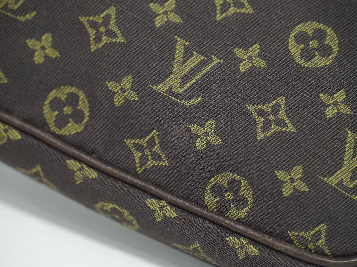 LOUIS VUITTON バケット モノグラム ミニラン 付属ポーチ エベヌ ブラウン
