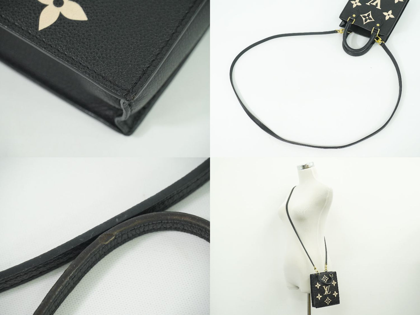 LOUIS VUITTON プティット サックプラ モノグラム アンプラントレザー 2WAY ショルダーバッグ ブラック M57937