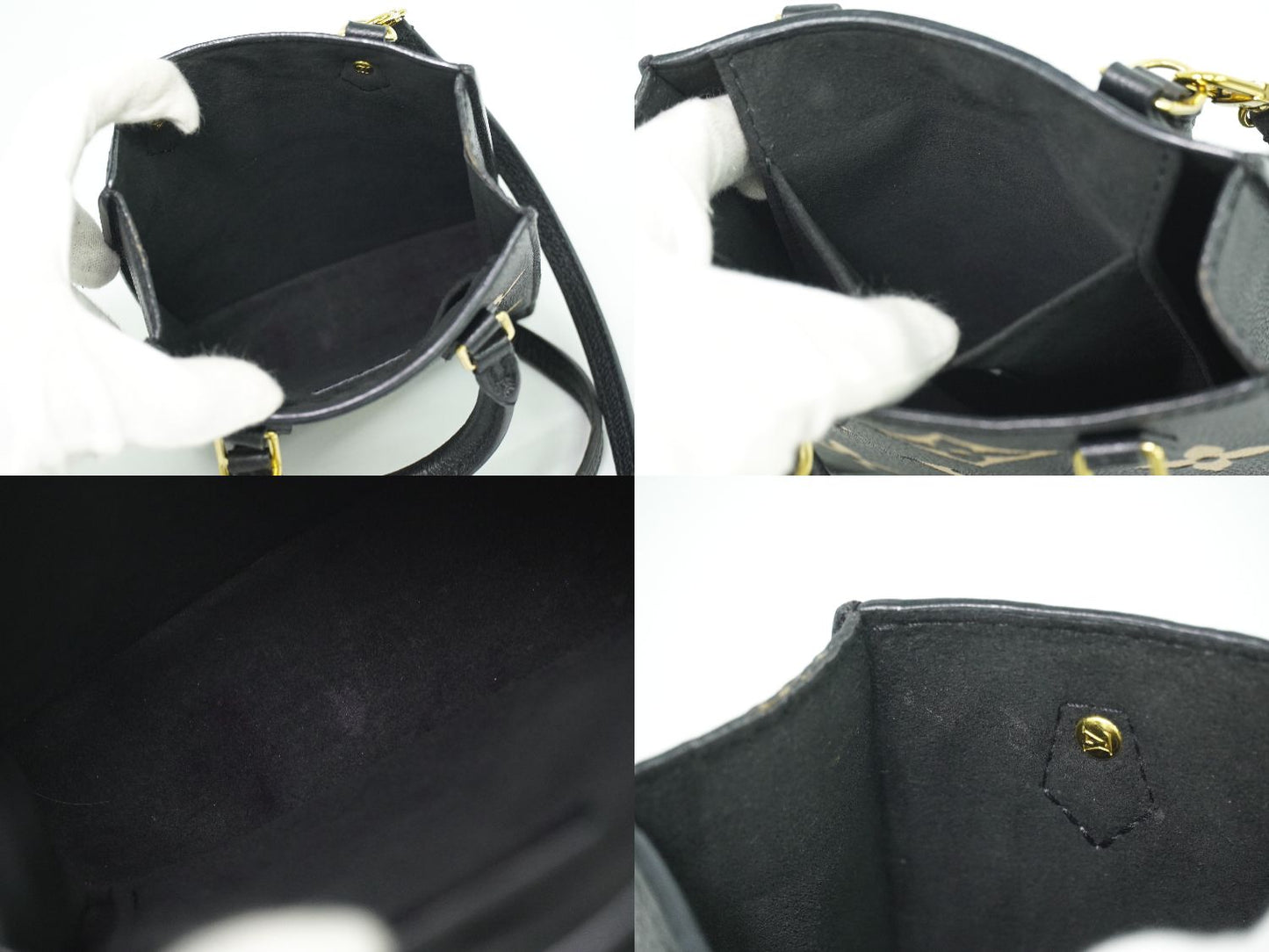 LOUIS VUITTON プティット サックプラ モノグラム アンプラントレザー 2WAY ショルダーバッグ ブラック M57937