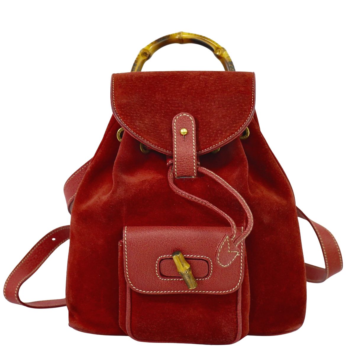 GUCCI バンブー ミニ リュックサック レッド