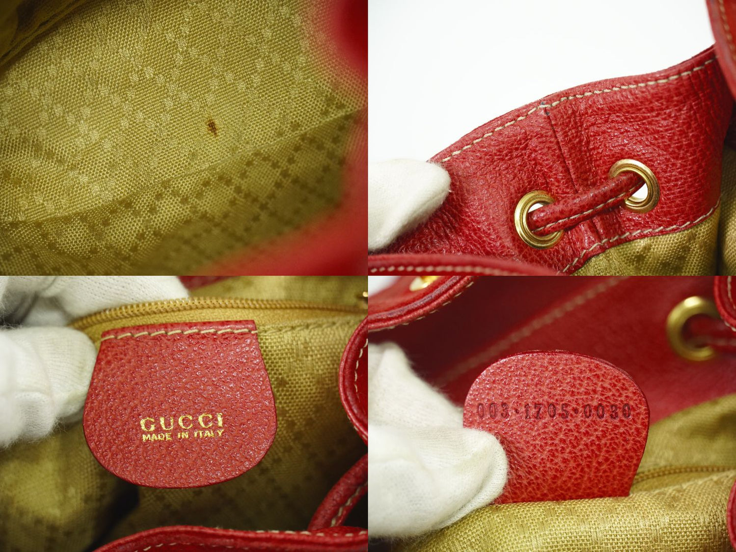 GUCCI バンブー ミニ リュックサック レッド