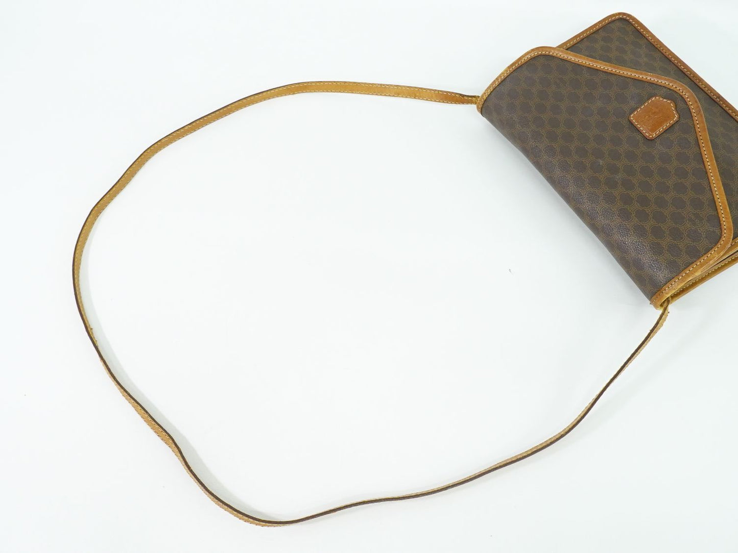 CELINE マカダム ショルダーバッグ ブラウン
