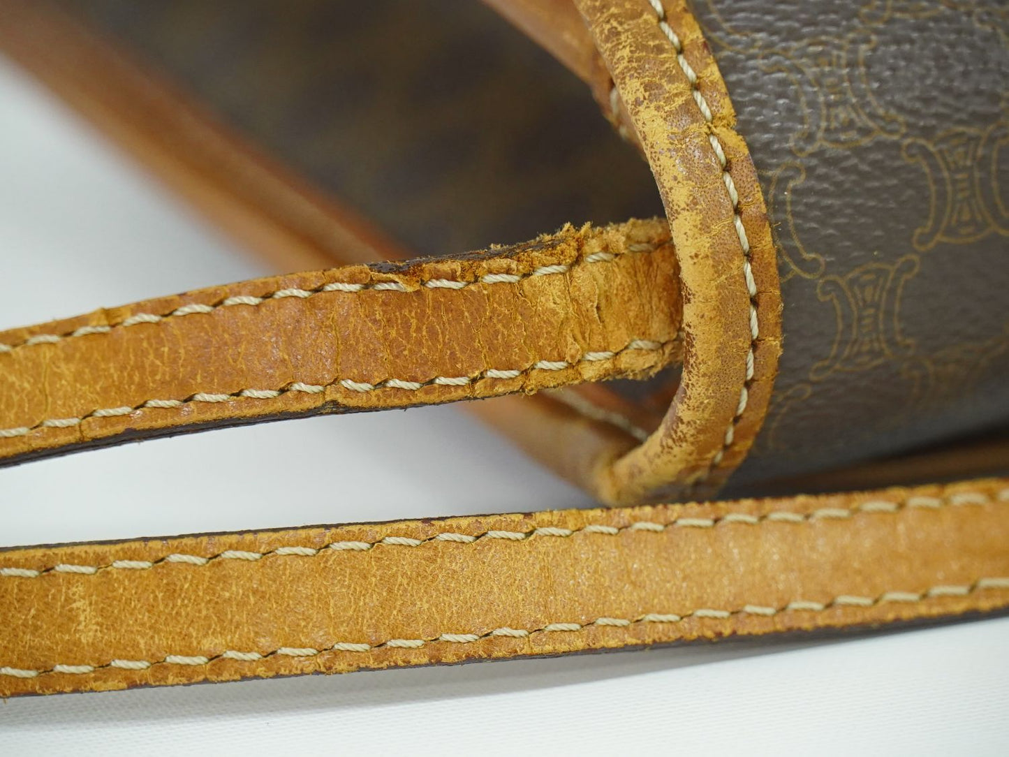 CELINE マカダム ショルダーバッグ ブラウン