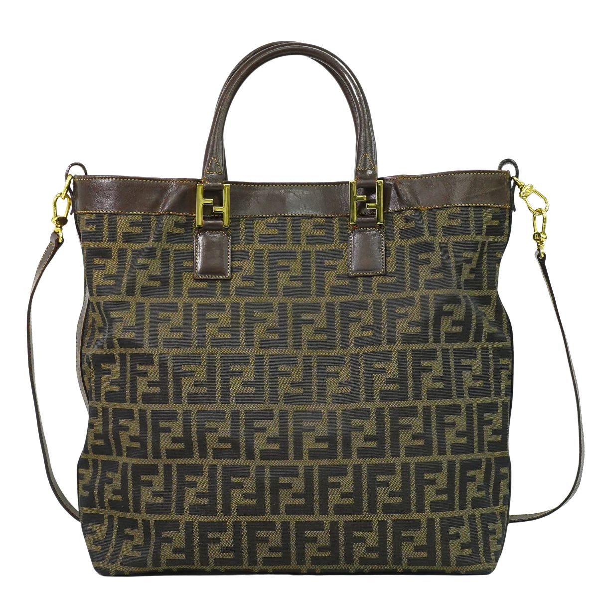 FENDI ズッカ 2WAY ショルダーバッグ ブラウン 15096