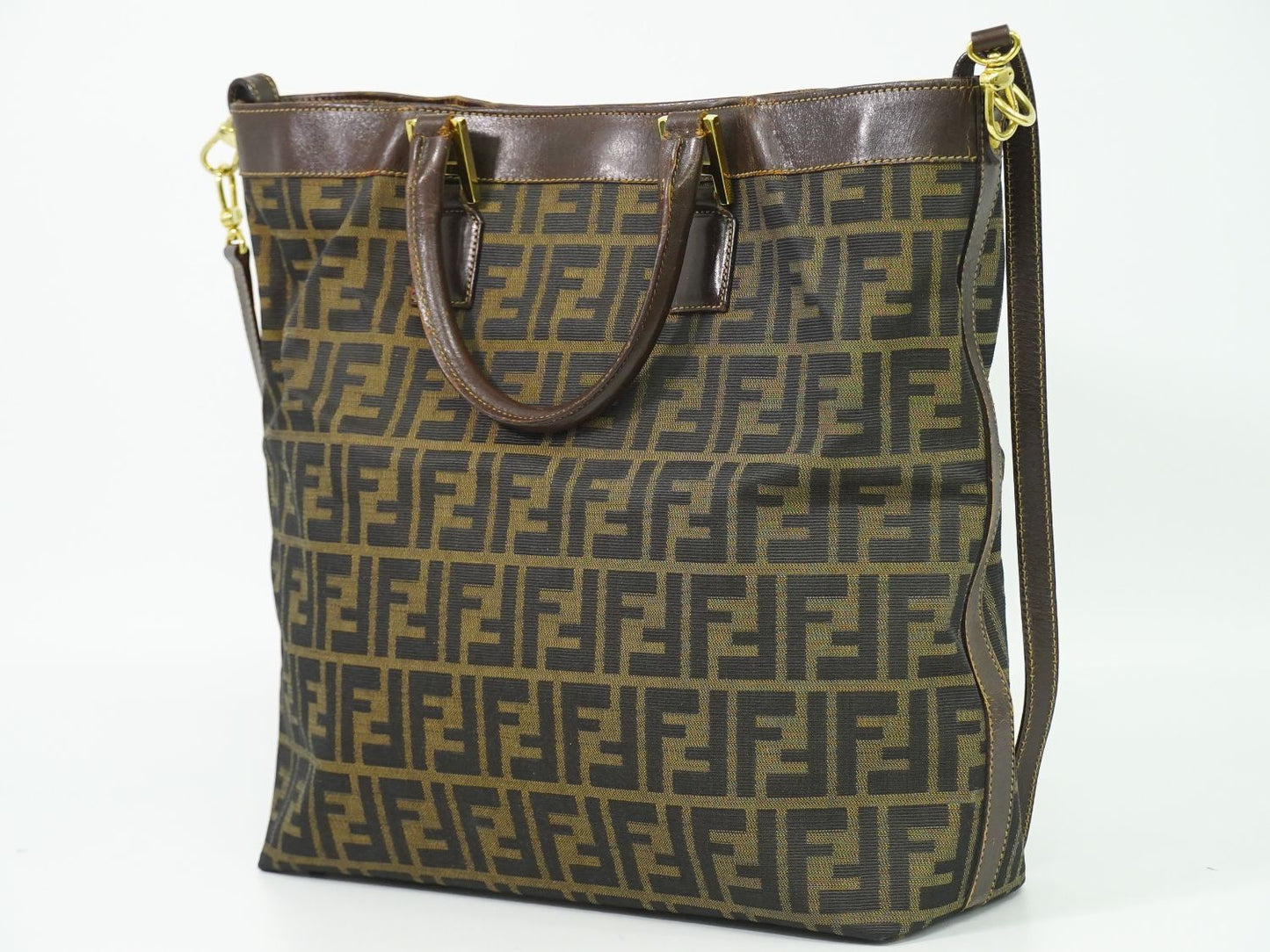 FENDI ズッカ 2WAY ショルダーバッグ ブラウン 15096
