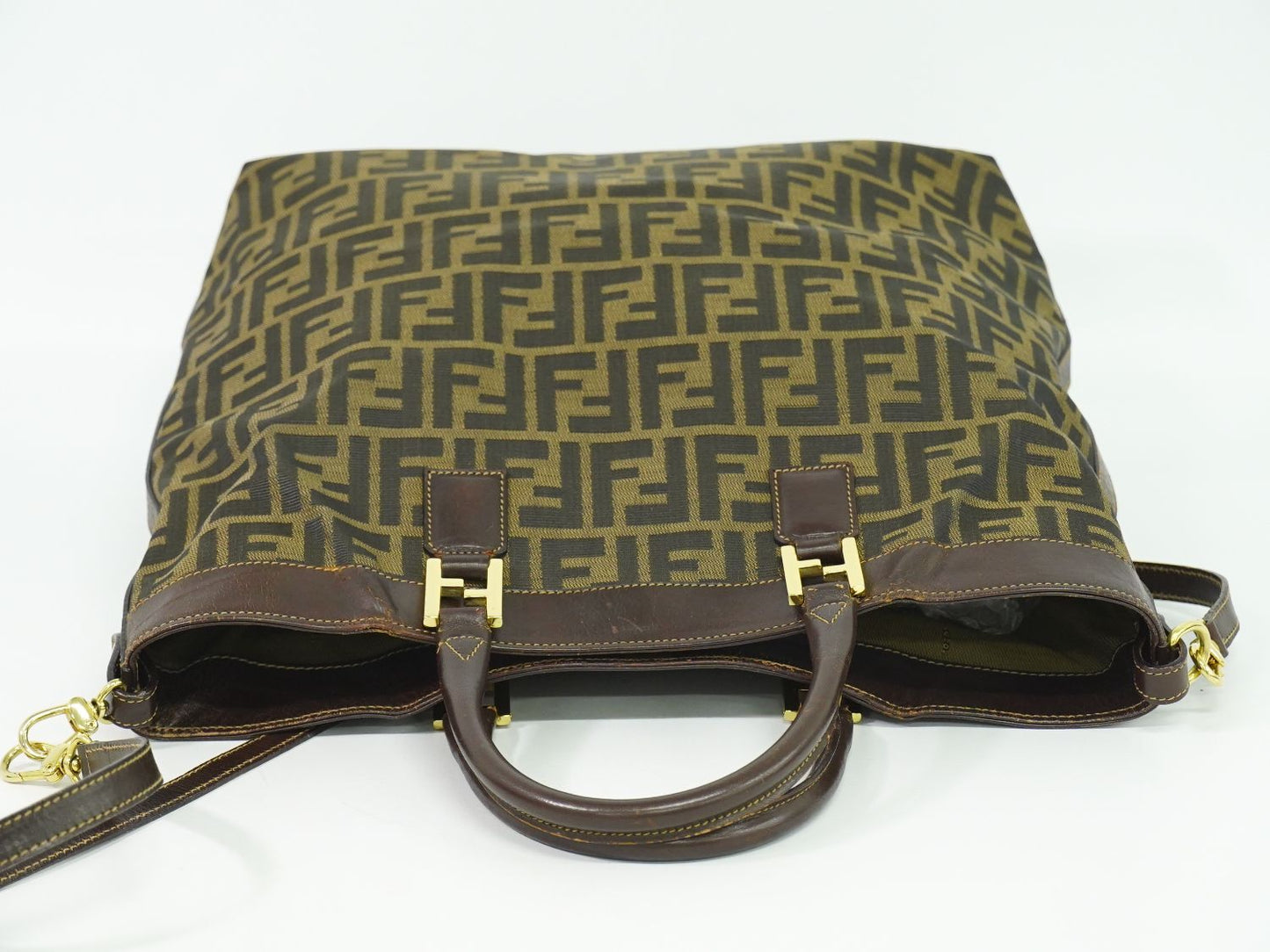 FENDI ズッカ 2WAY ショルダーバッグ ブラウン 15096