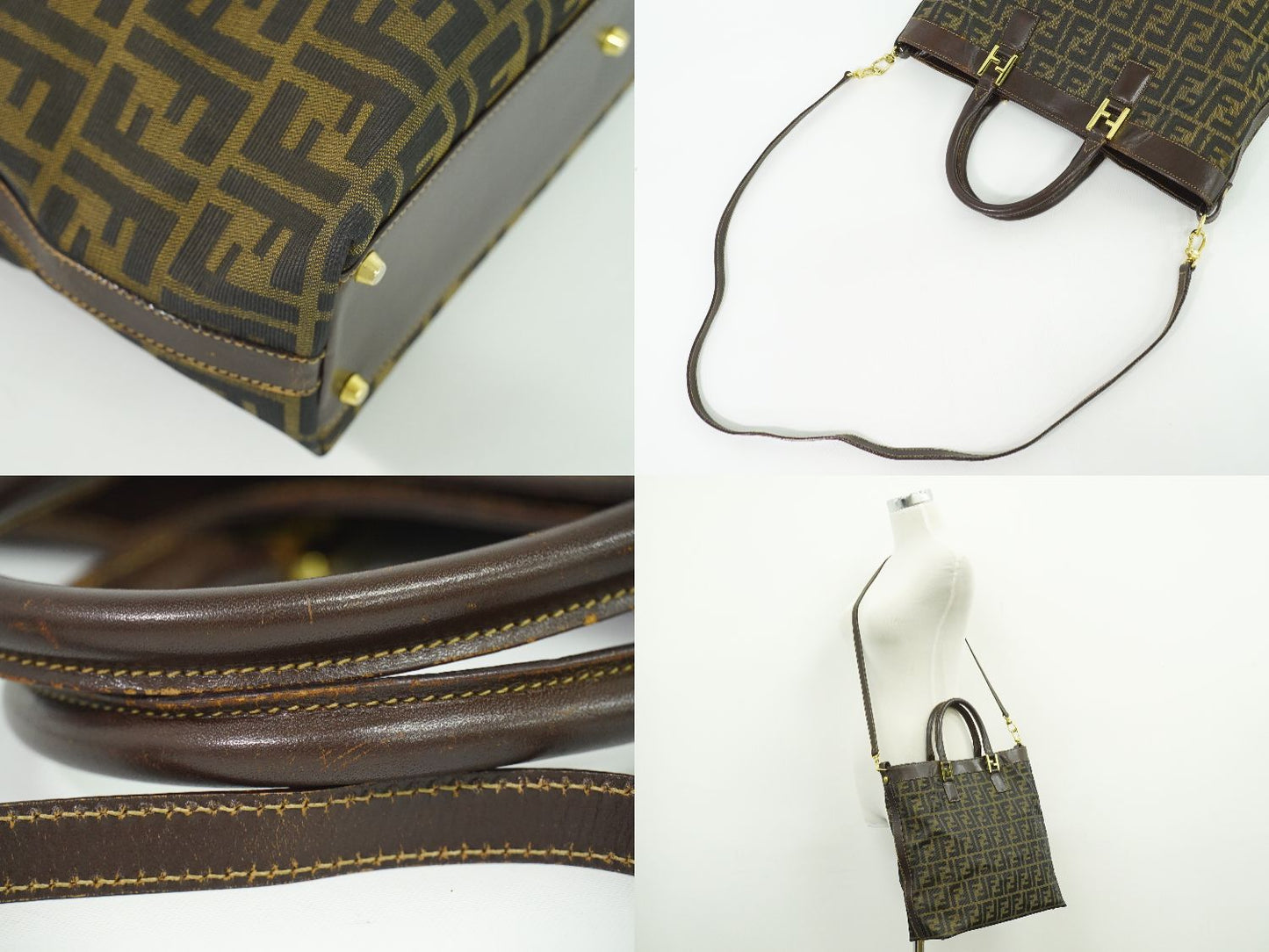FENDI ズッカ 2WAY ショルダーバッグ ブラウン 15096