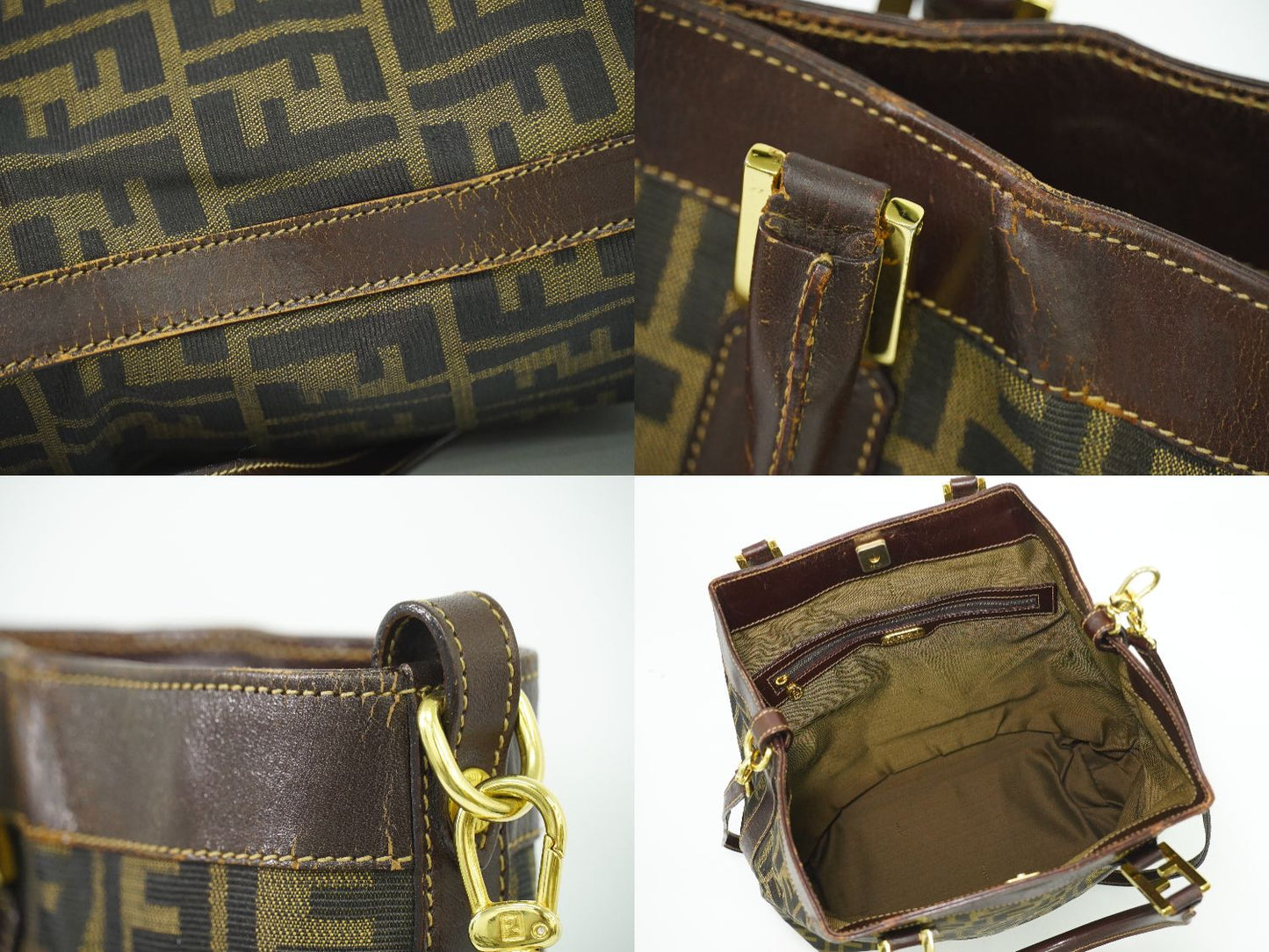 FENDI ズッカ 2WAY ショルダーバッグ ブラウン 15096