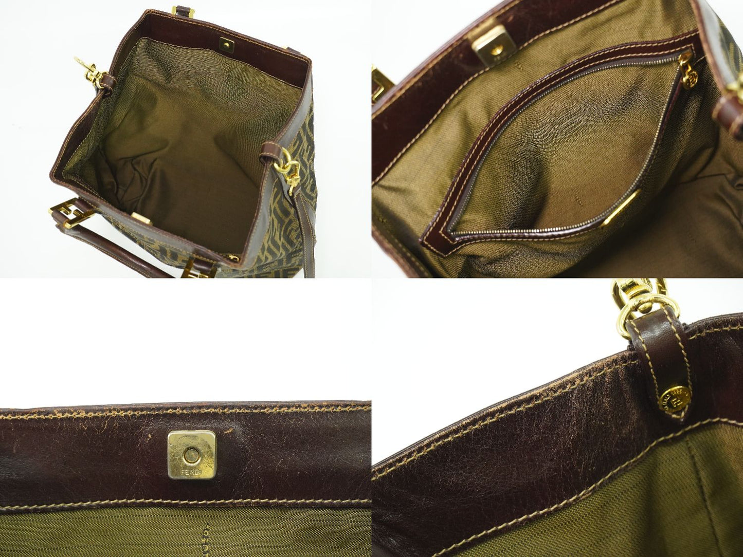 FENDI ズッカ 2WAY ショルダーバッグ ブラウン 15096