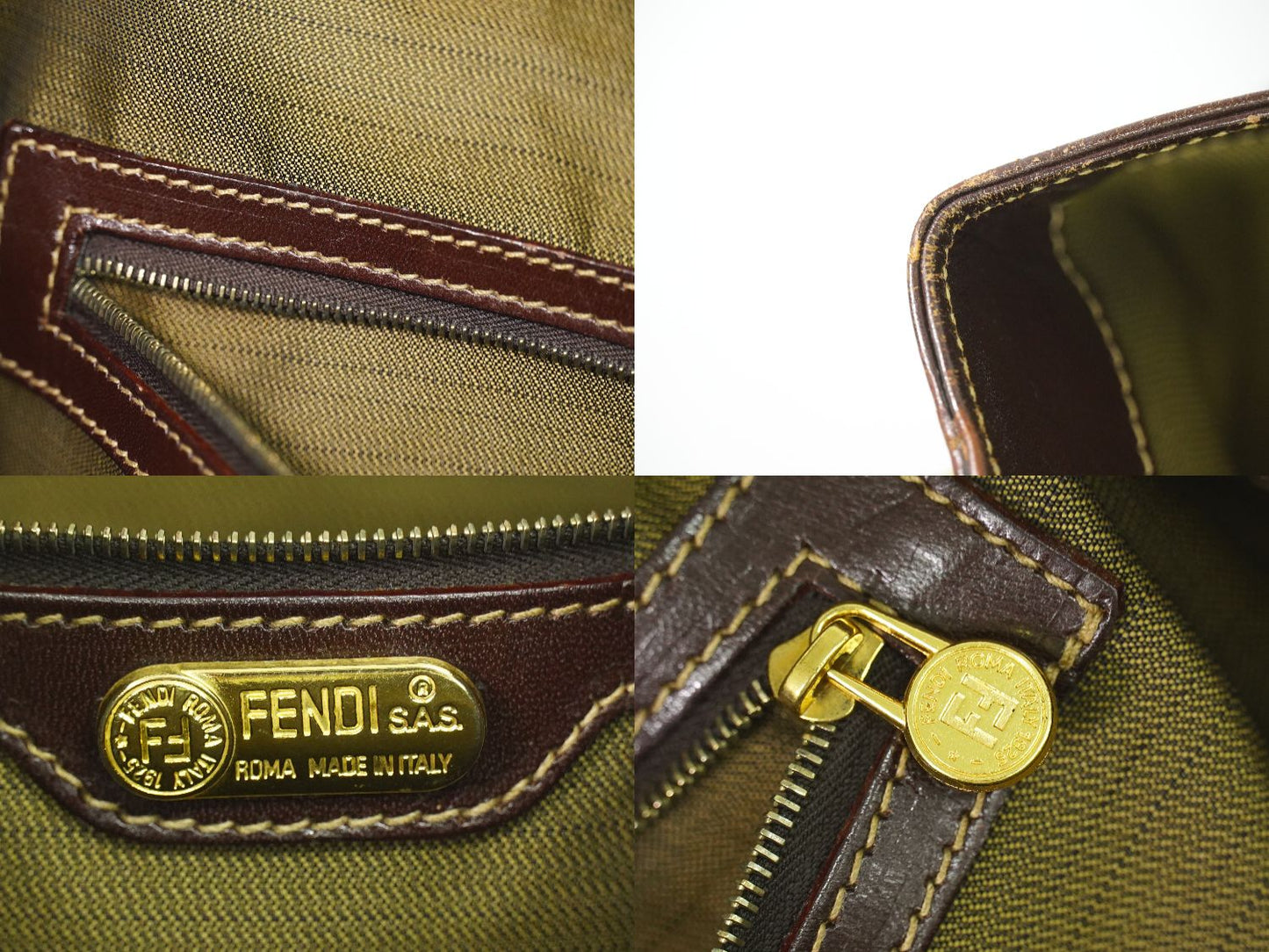 FENDI ズッカ 2WAY ショルダーバッグ ブラウン 15096