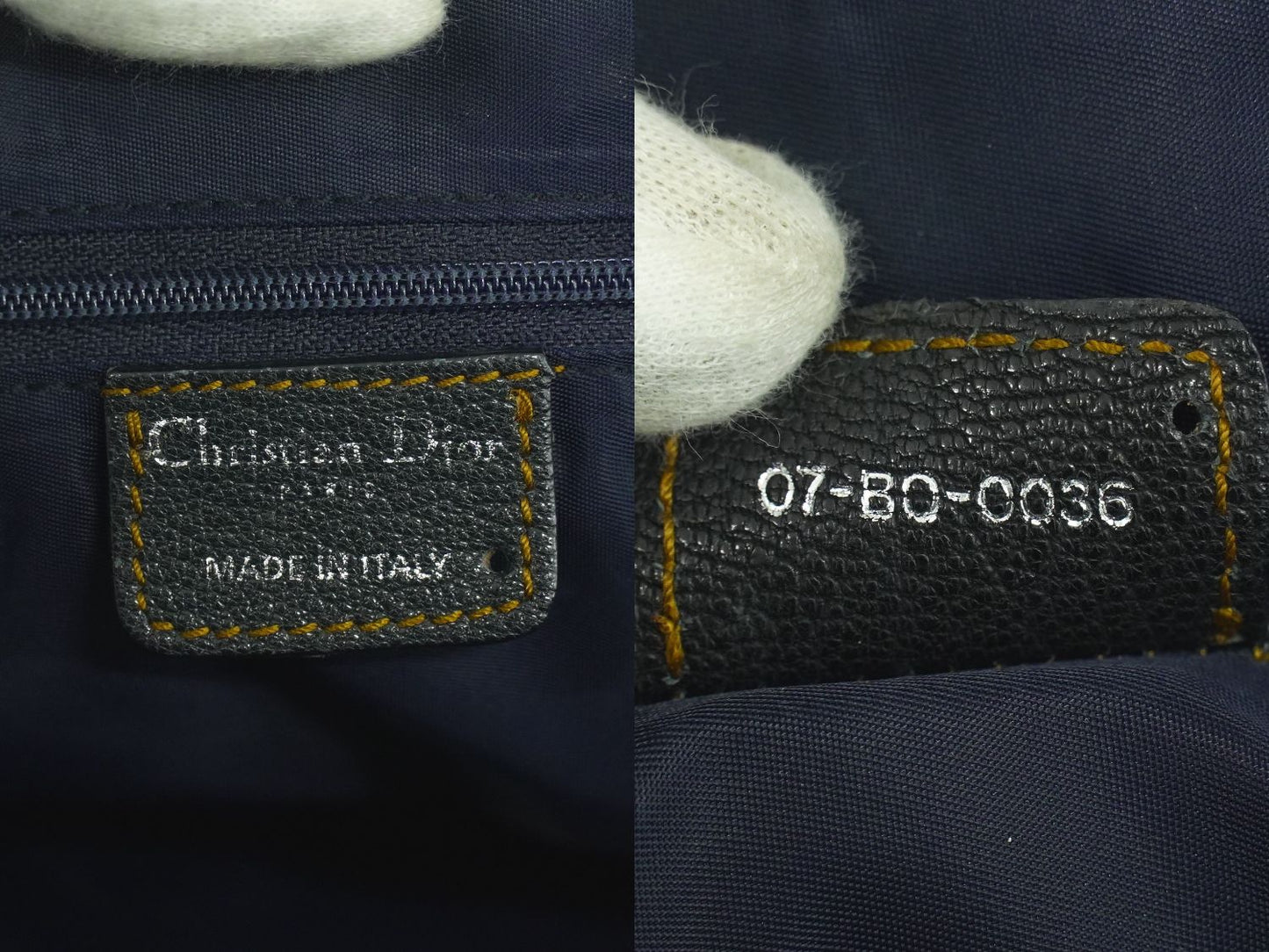 Christian Dior トロッター ハンドバッグ ネイビー
