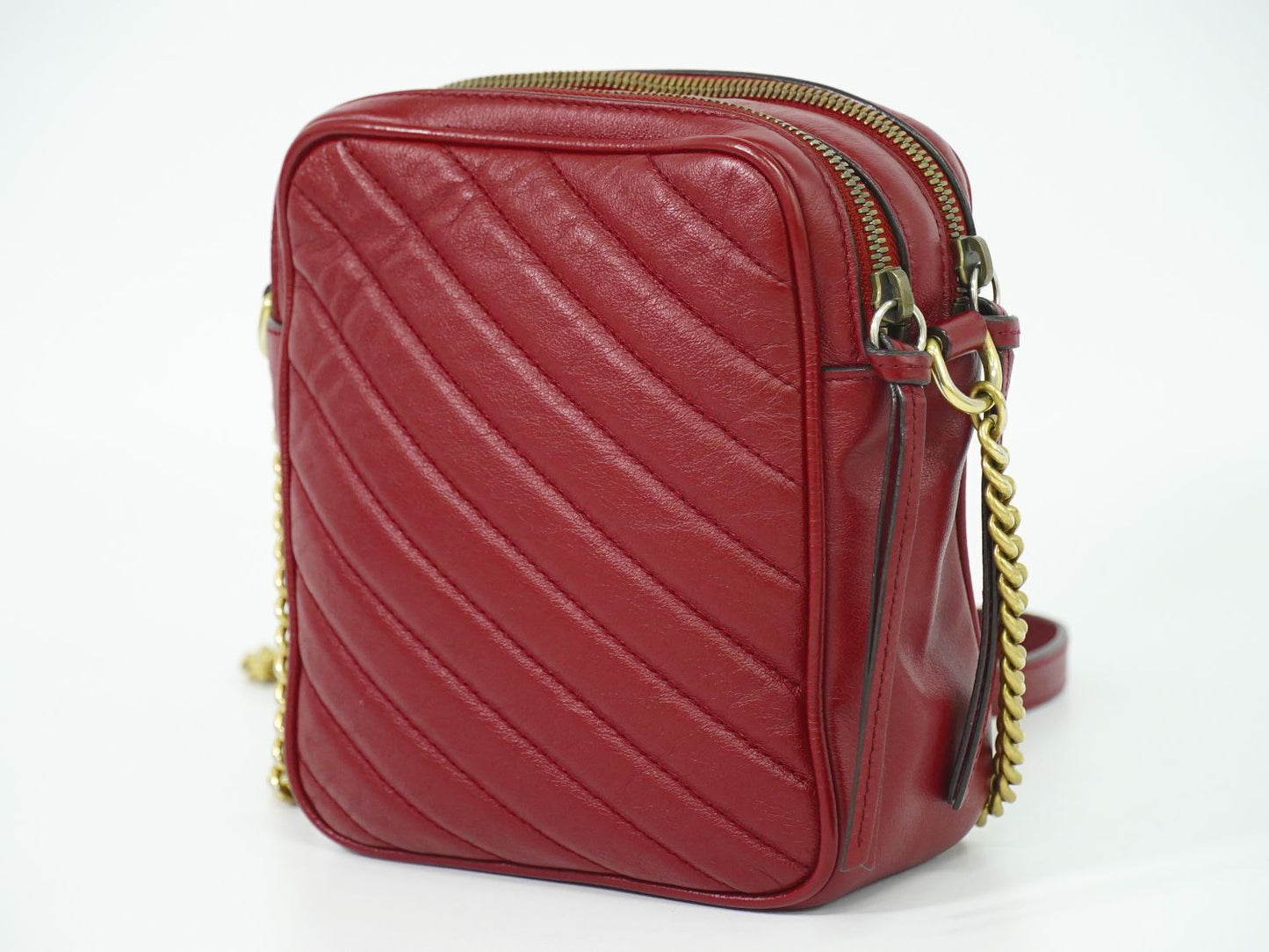 GUCCI GGマーモント ショルダーバッグ レッド 550155