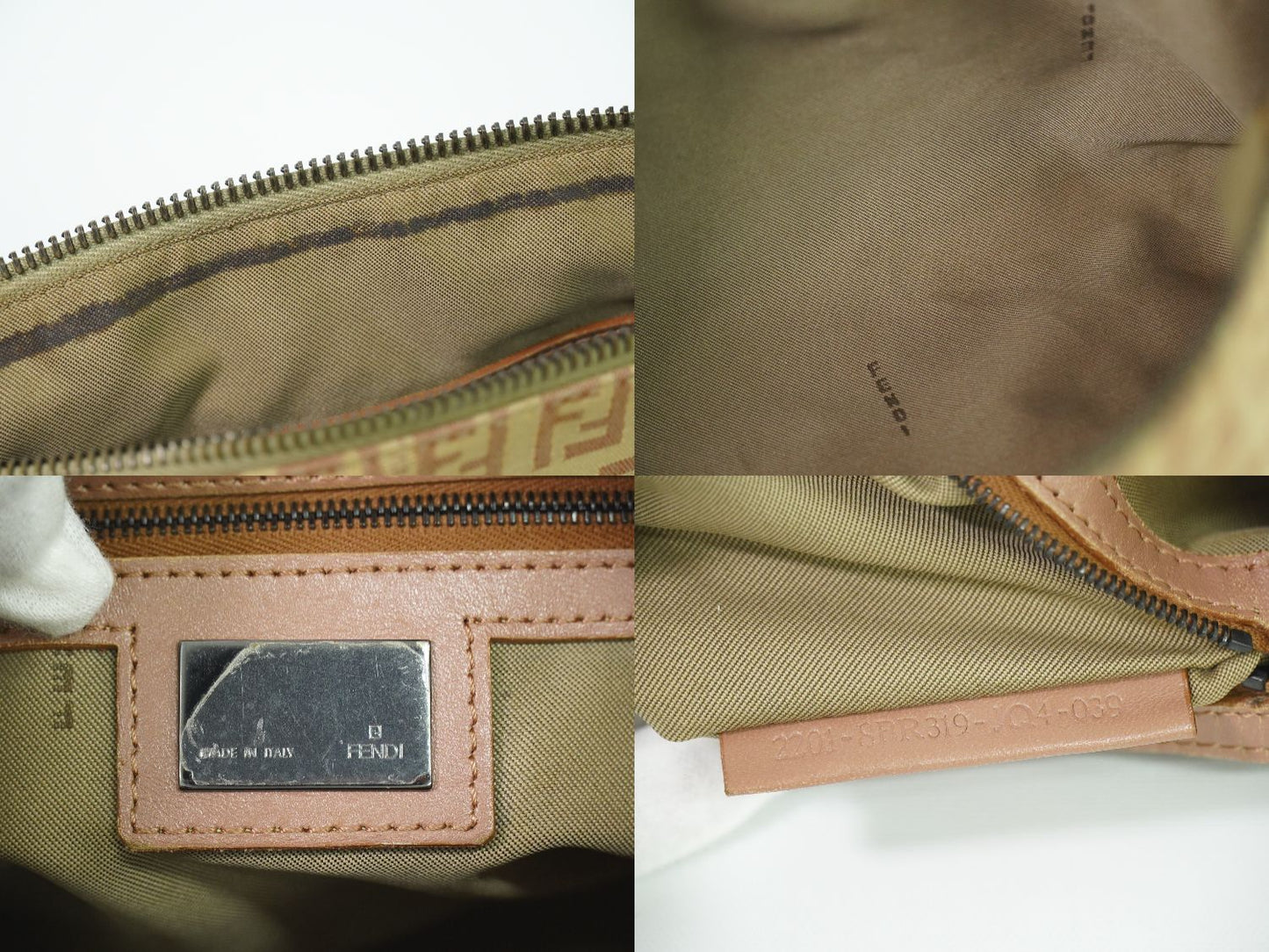 FENDI ズッキーノ ショルダーバッグ ベージュ ピンク 8BR319
