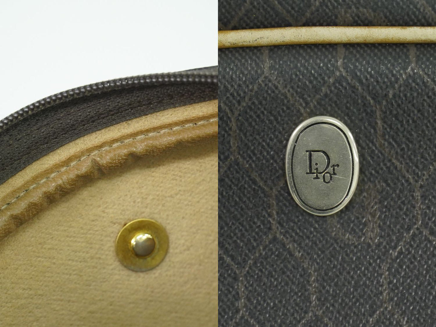 Christian Dior ハニカム柄 ショルダーバッグ ブラック