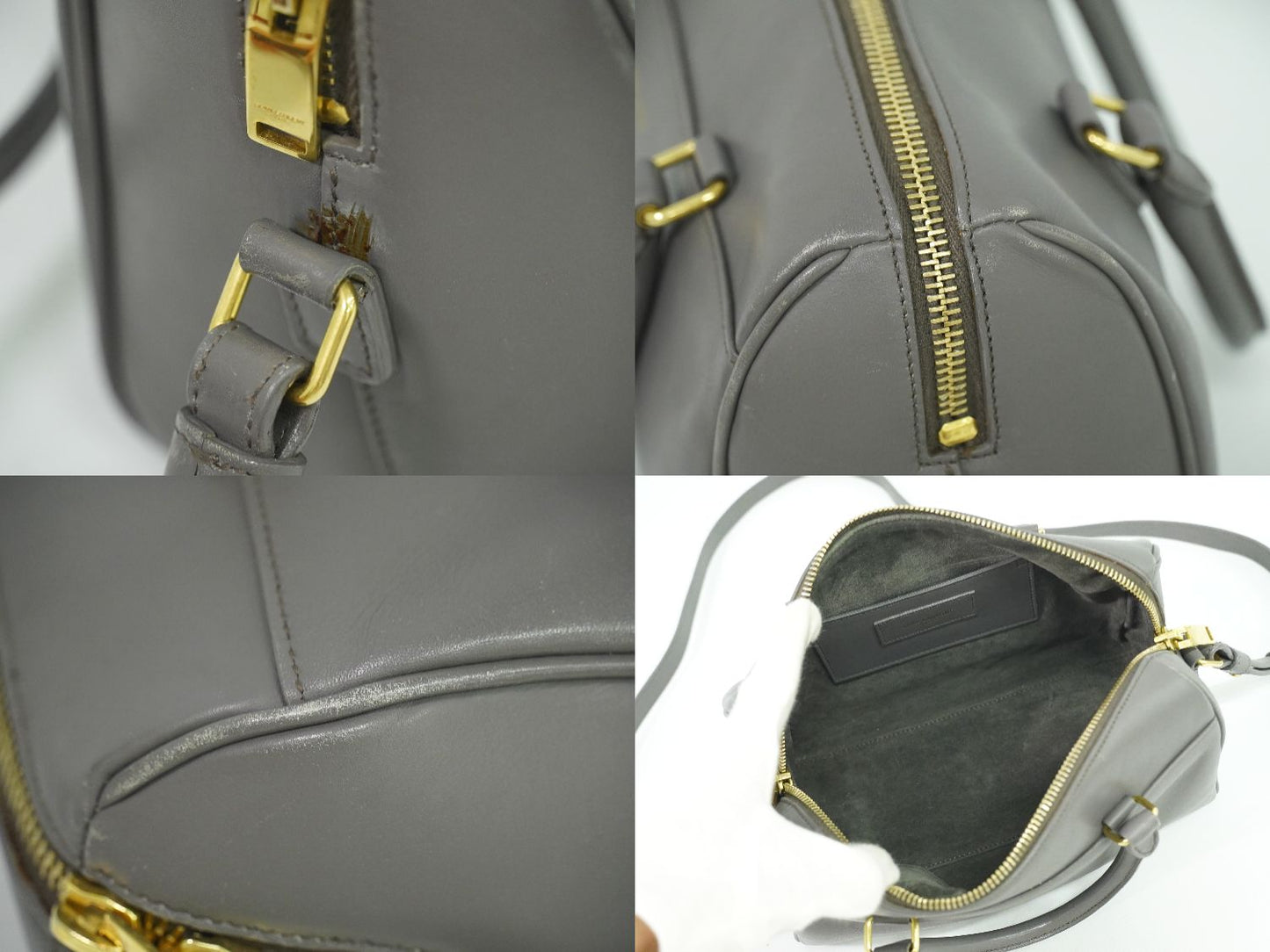 SAINT LAURENT ベイビーダッフル 2WAY ショルダーバッグ グレー
