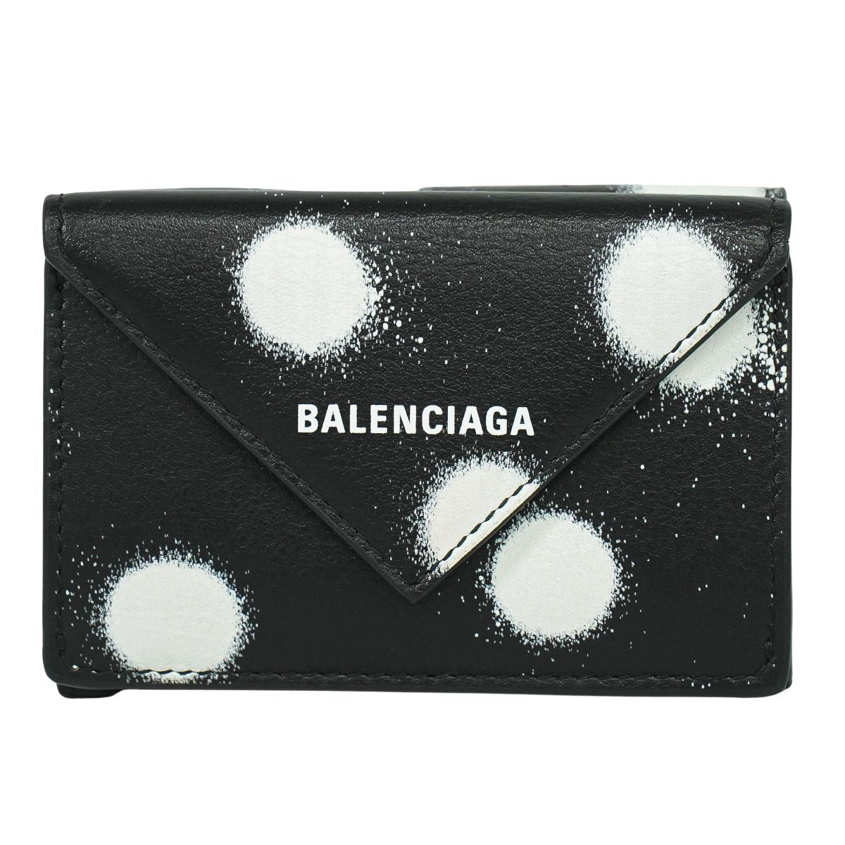 BALENCIAGA ペーパーミニ 折財布 ブラック ホワイト 391446
