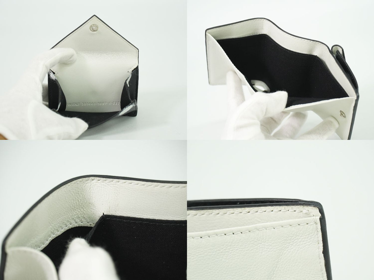 BALENCIAGA ペーパーミニ 折財布 ブラック ホワイト 391446
