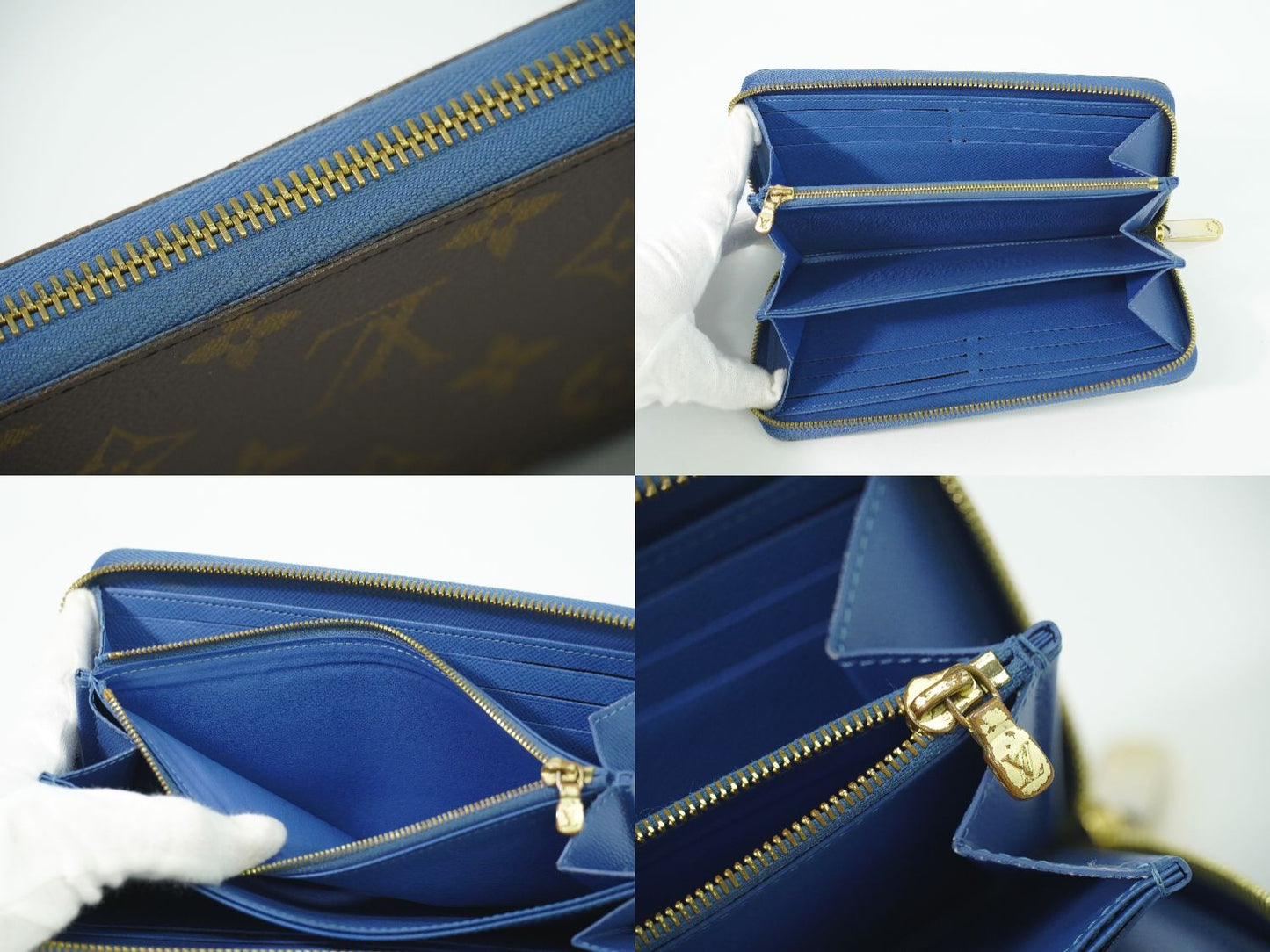 LOUIS VUITTON ジッピーウォレット モノグラム 長財布 ブラウン ブルー M63894