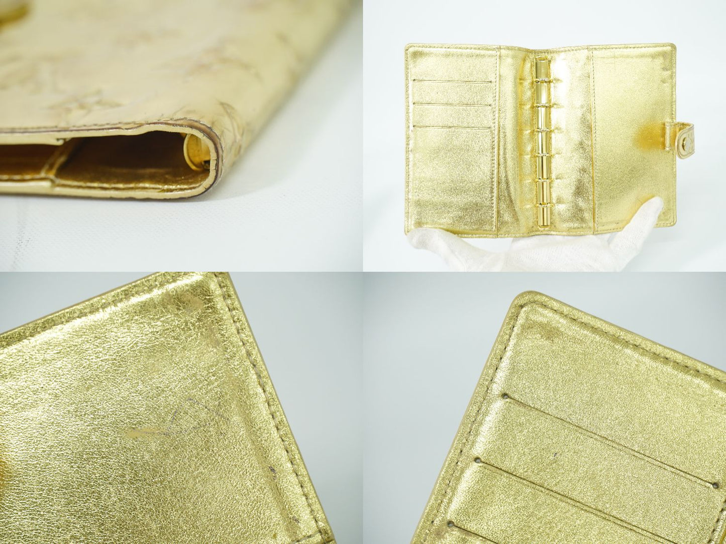 LOUIS VUITTON アジェンダ PM モノグラム ミロワール 手帳カバー ゴールド R20962