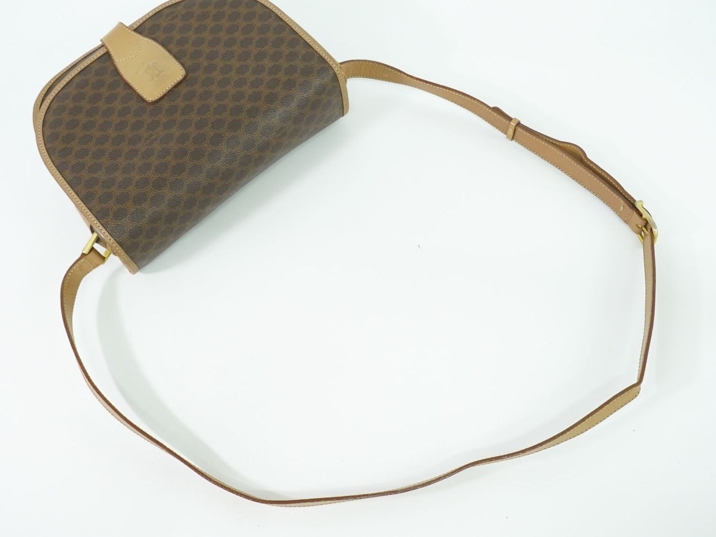 CELINE マカダム ショルダーバッグ ブラウン