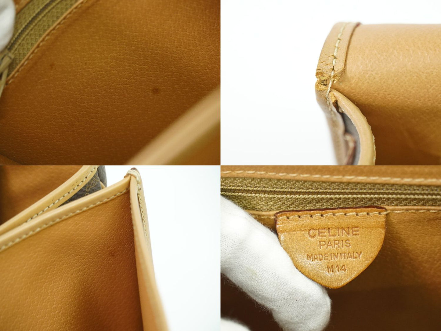 CELINE マカダム ショルダーバッグ ブラウン