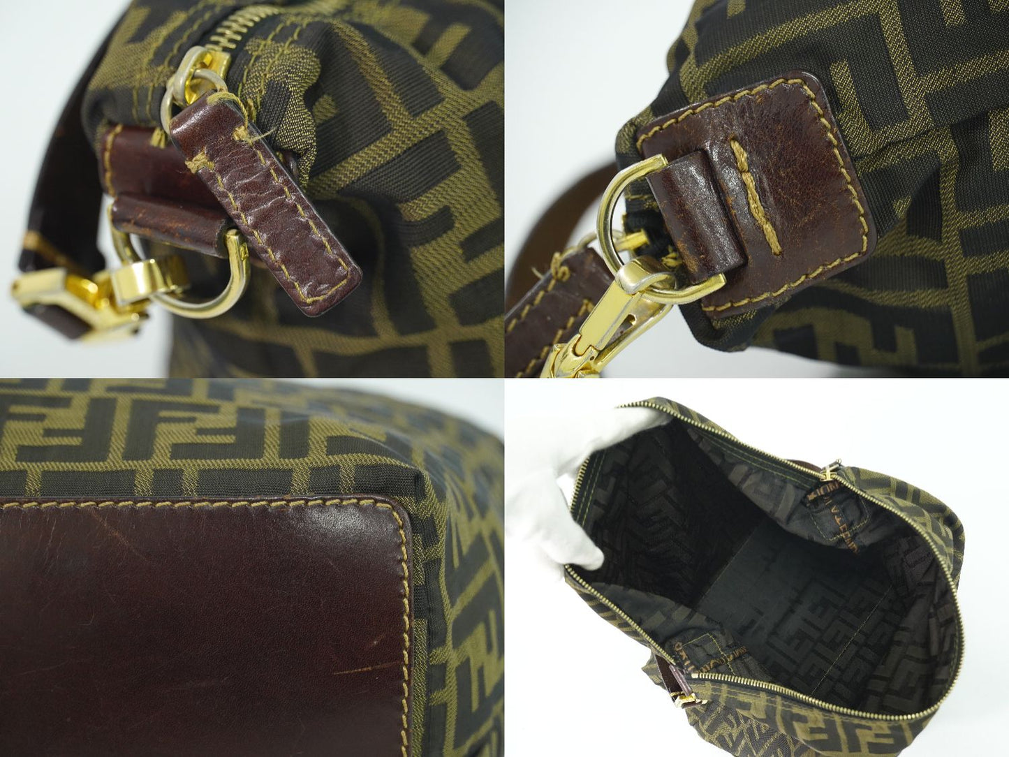 FENDI ズッカ ハンドバッグ ブラウン 26597