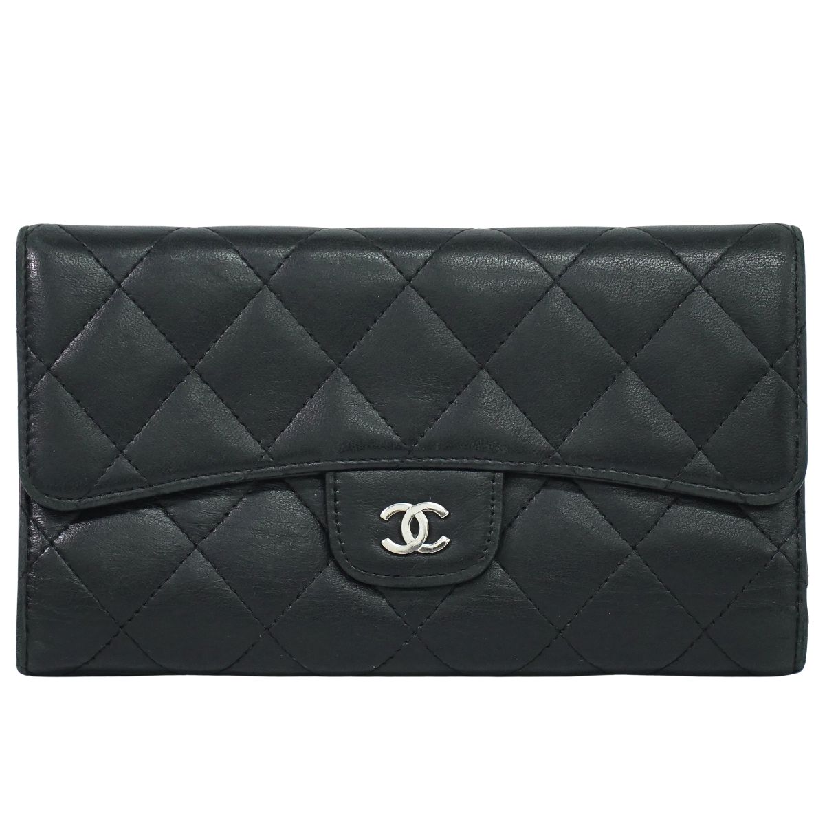 CHANEL ココマーク マトラッセ 長財布 ブラック