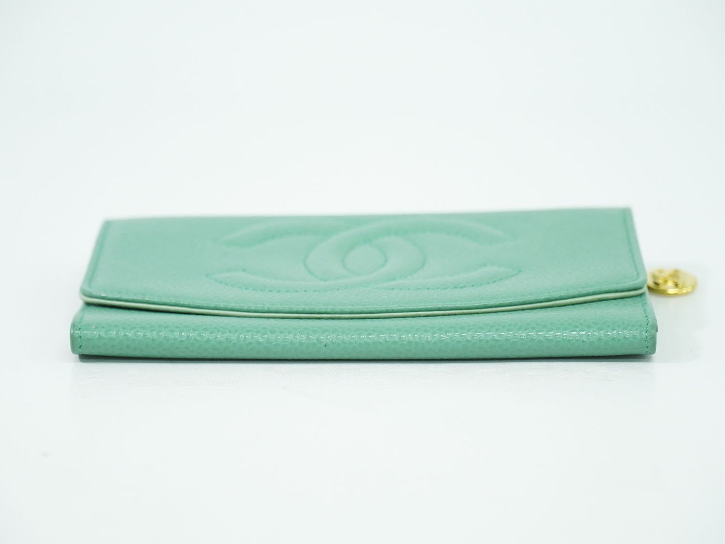 CHANEL ココマーク 折財布 ライトグリーン