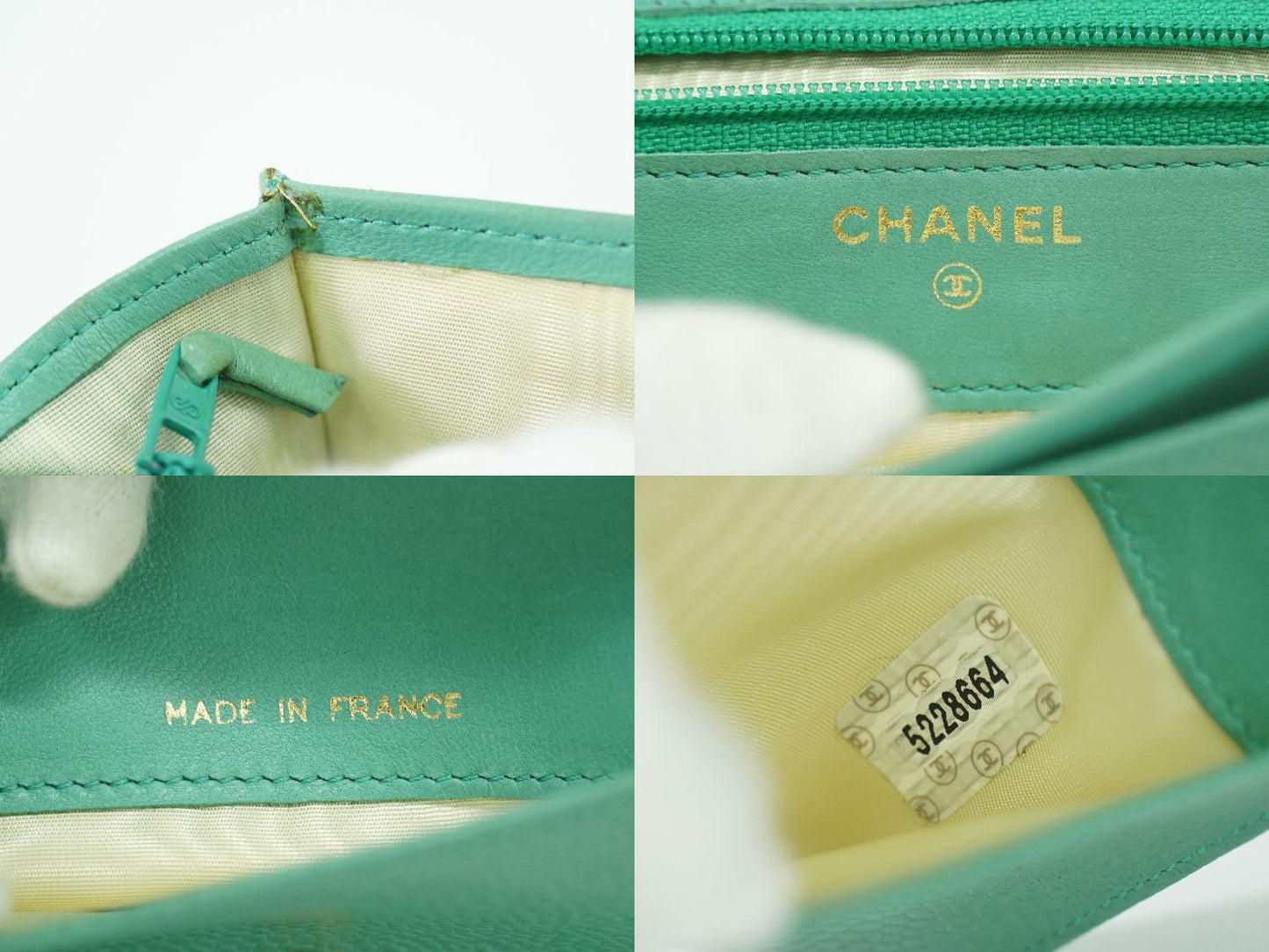 CHANEL ココマーク 折財布 ライトグリーン