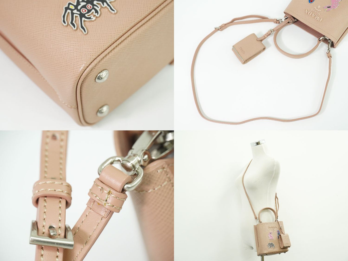 PRADA パニエ スモール 2WAY ショルダーバッグ ピンクベージュ 1BA217