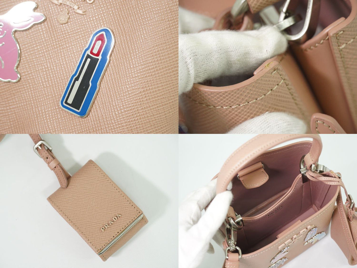 PRADA パニエ スモール 2WAY ショルダーバッグ ピンクベージュ 1BA217