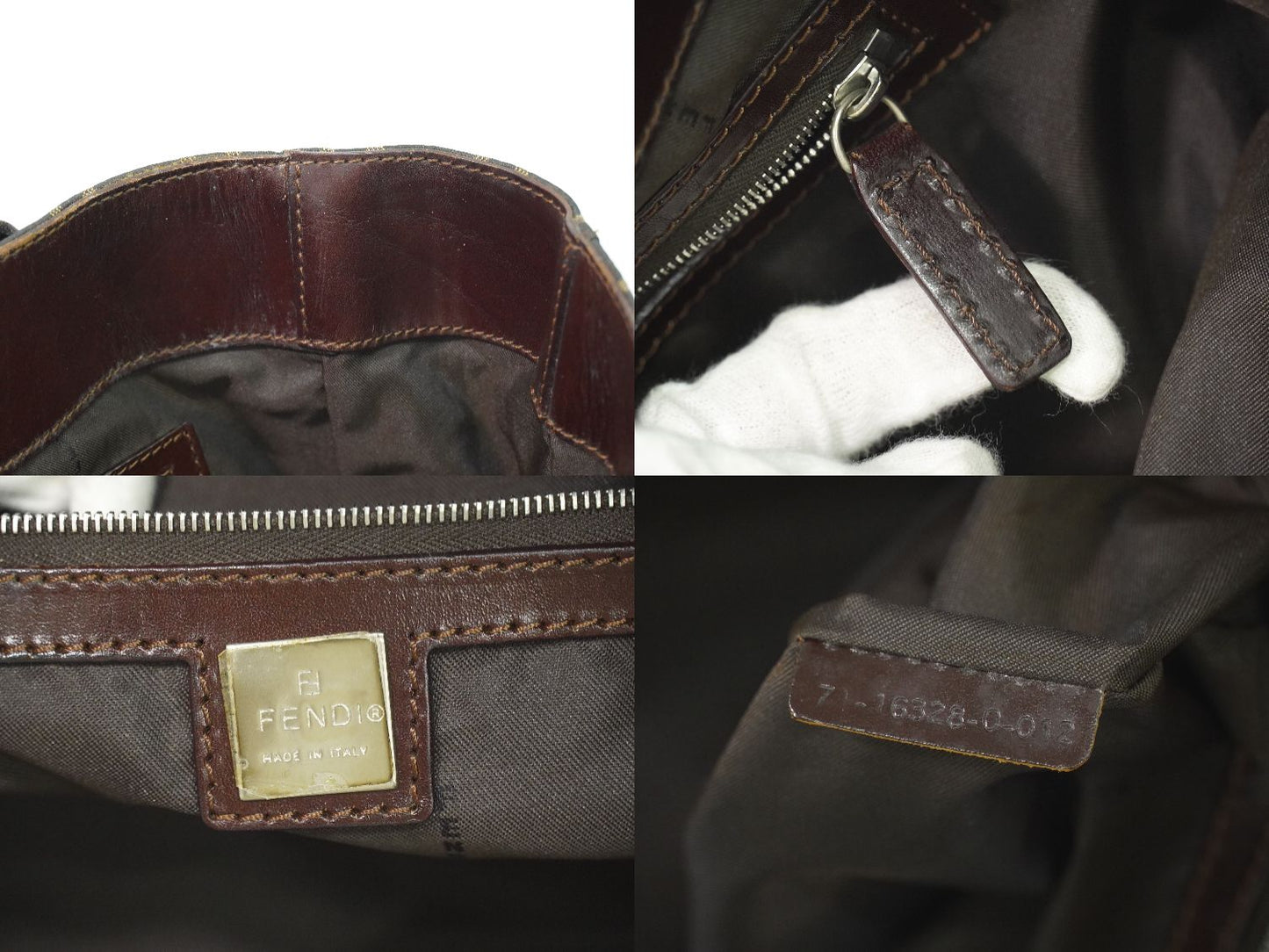 FENDI ズッカ トートバッグ ブラウン 16328