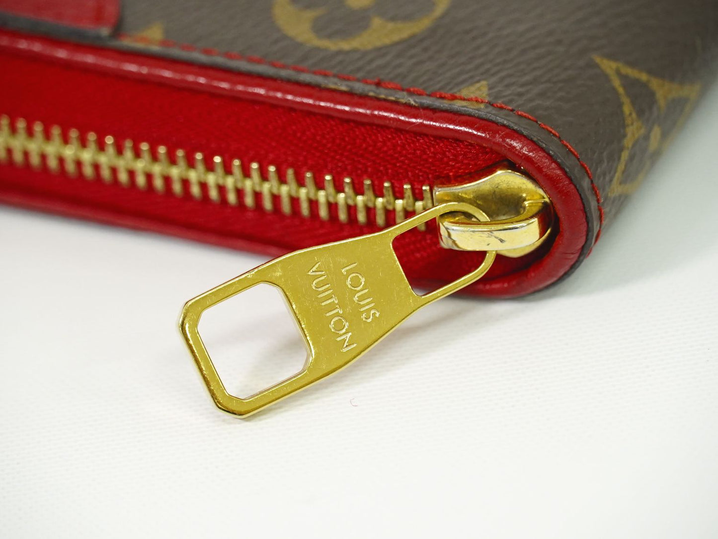 LOUIS VUITTON ジッピーウォレット レティーロ モノグラム 長財布 ブラウン レッド M61854