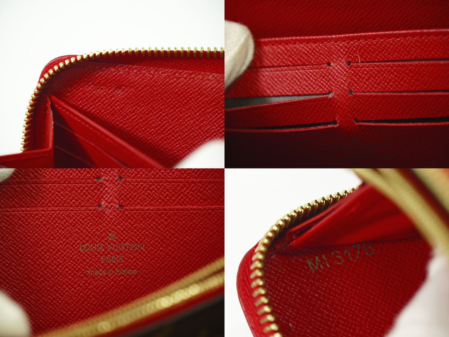 LOUIS VUITTON ジッピーウォレット レティーロ モノグラム 長財布 ブラウン レッド M61854