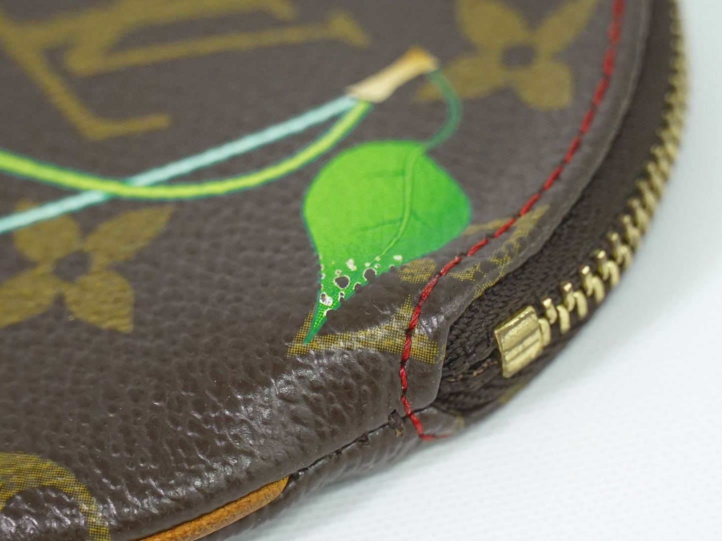 LOUIS VUITTON ポルトモネロン モノグラム チェリー 村上隆 コインケース ブラウン レッド M95043