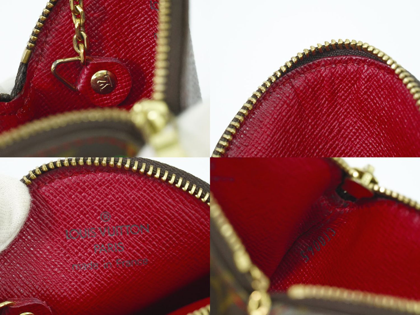 LOUIS VUITTON ポルトモネロン モノグラム チェリー 村上隆 コインケース ブラウン レッド M95043