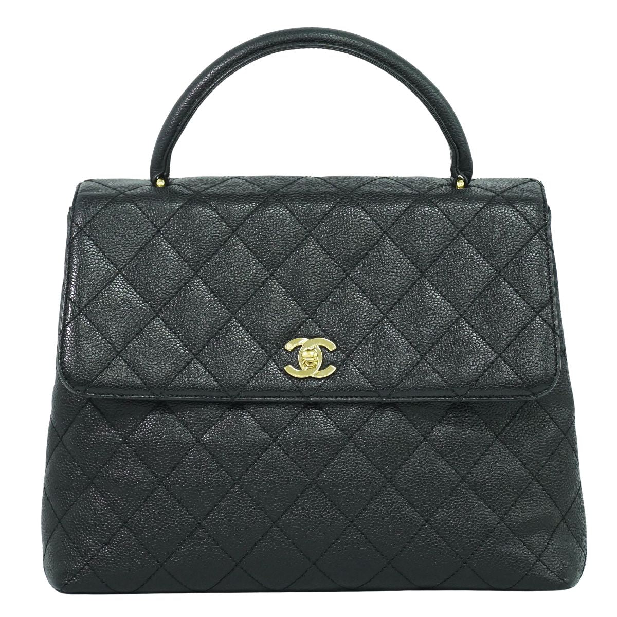 CHANEL ココマーク マトラッセ ハンドバッグ ブラック