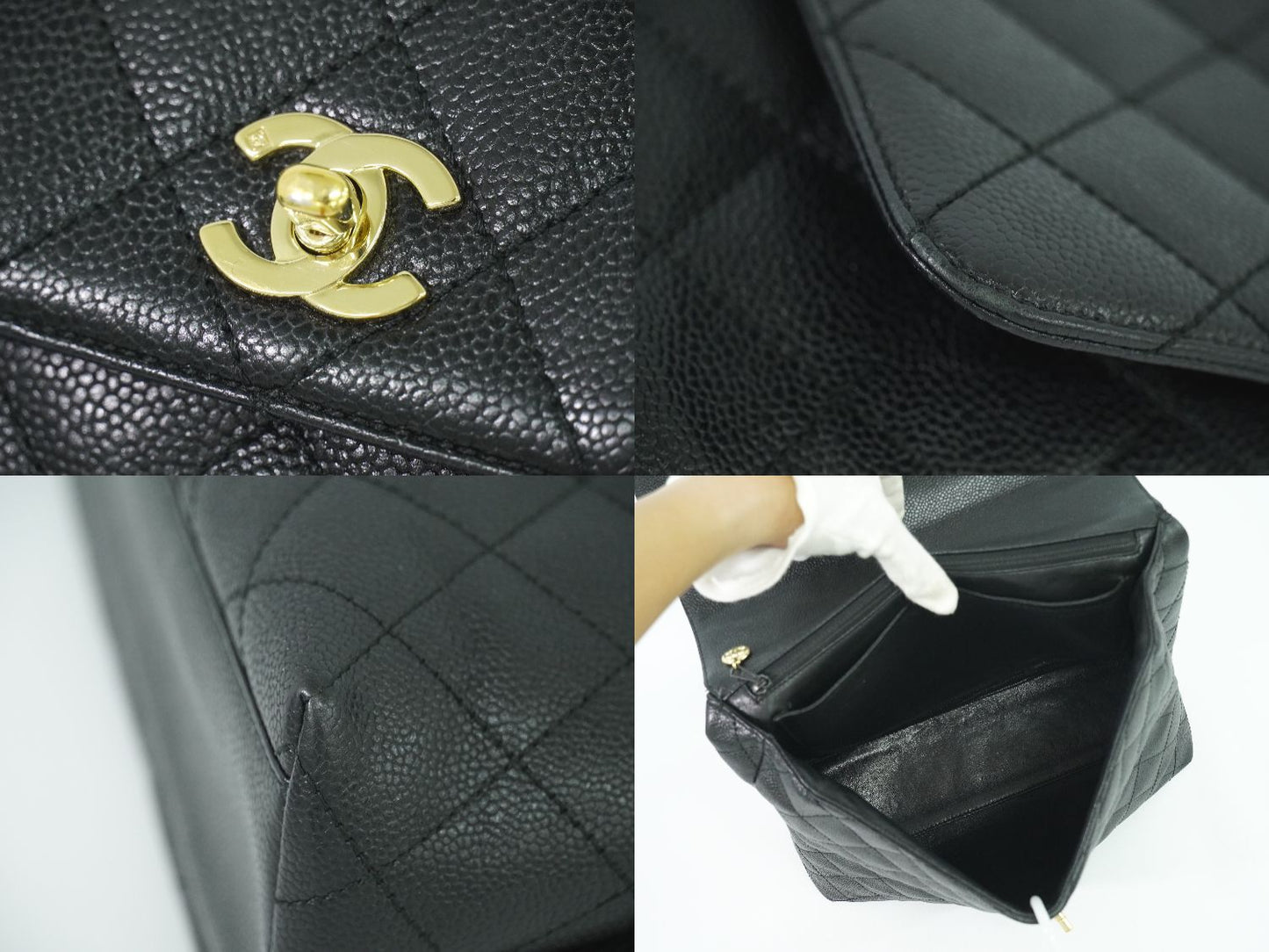 CHANEL ココマーク マトラッセ ハンドバッグ ブラック